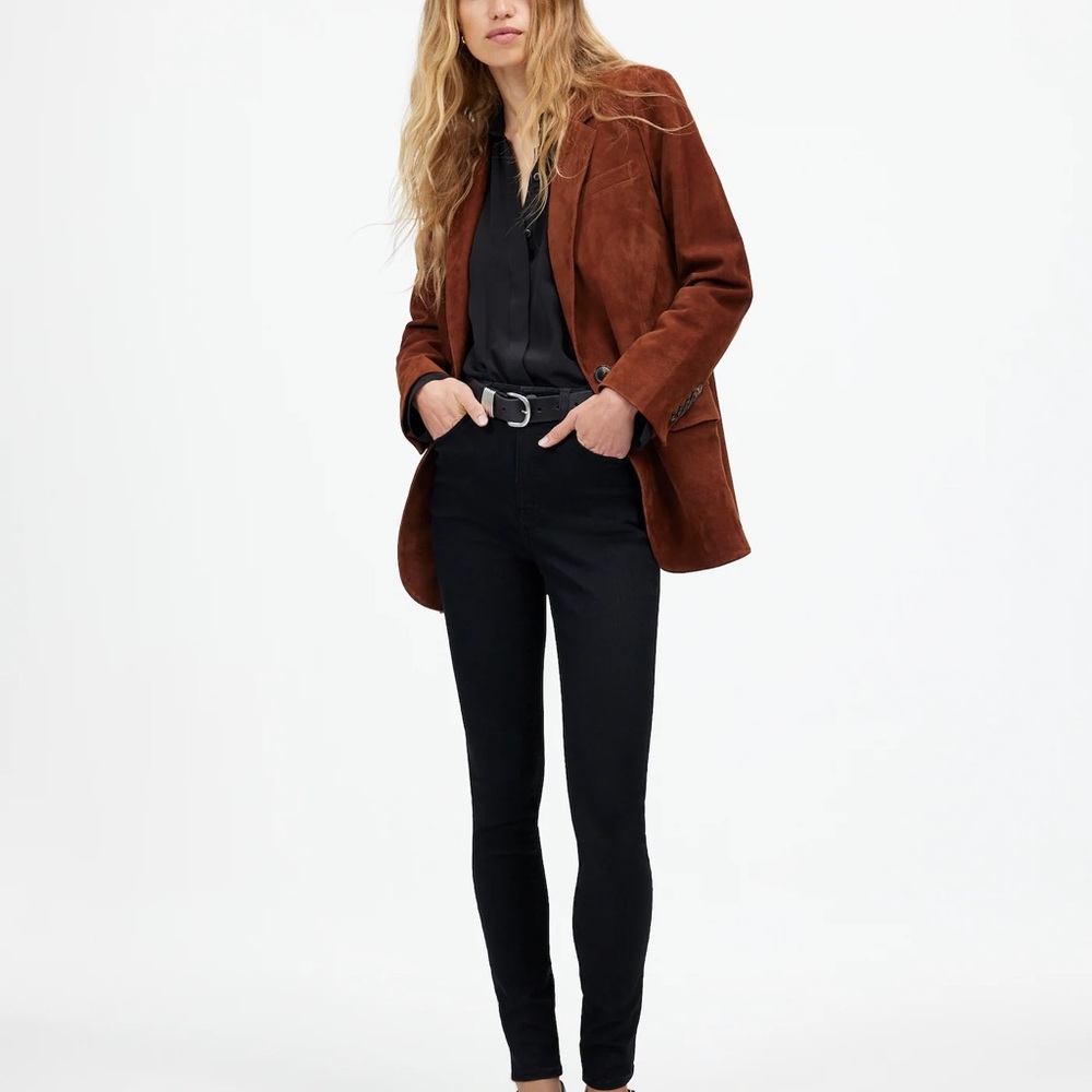 Madewell 10” High-Rise Skinny Jeans in Black Frost, Size 29